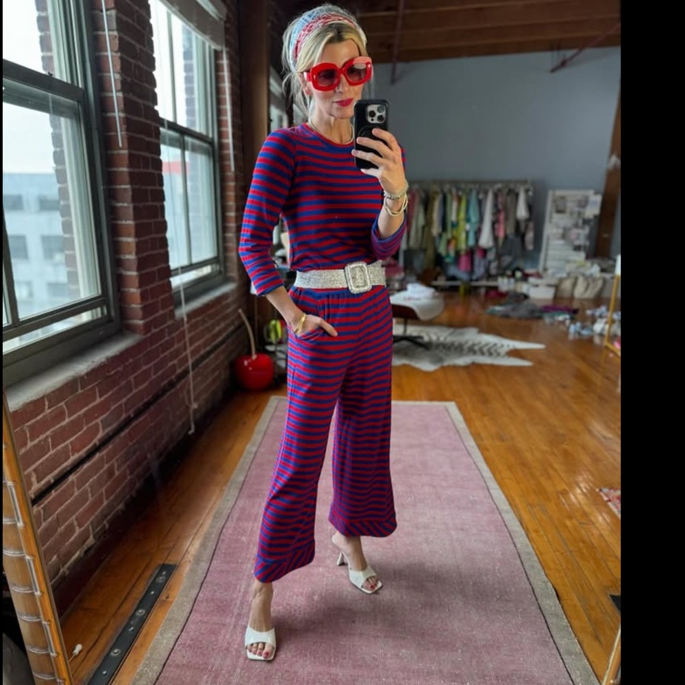 BURU Red and blue striped pants L/XL